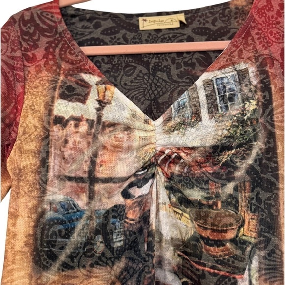 Impulse California Bistro Print Top size Small - Picture 3 of 6